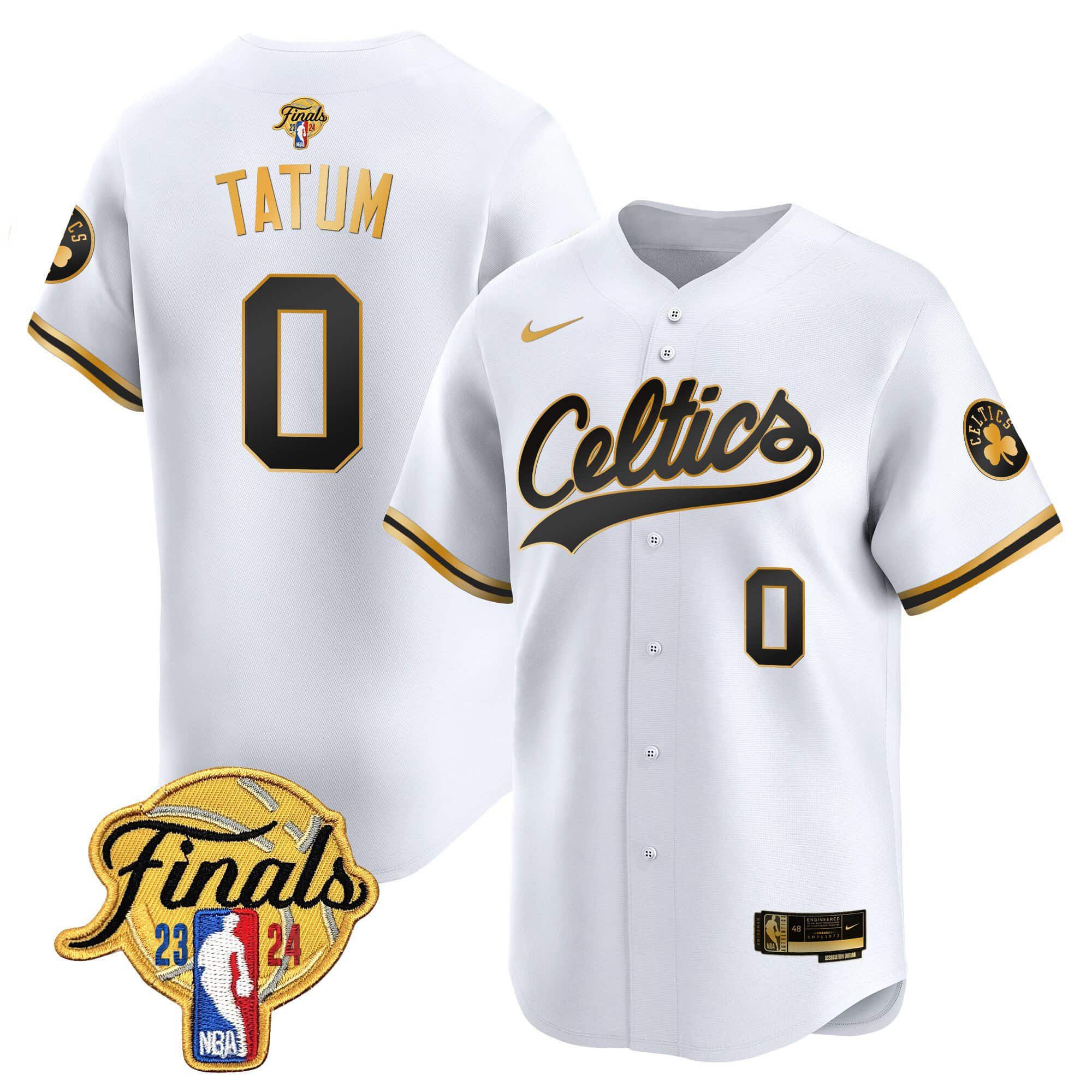 Men Boston Celtics #0 Tatum White 2024 Nike Finals Patch Baseball NBA Jersey->more ncaa teams->NCAA Jersey